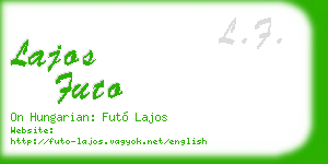 lajos futo business card